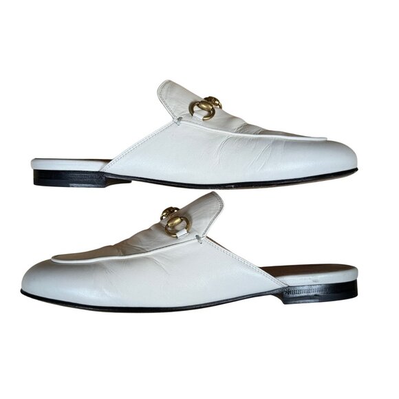 Gucci Princetown Horsebit Loafer Ivory Leather Slip-On Flat EU 39 US 9 - Picture 10 of 12